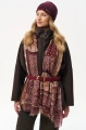Szal Damski Deseń 4 Ornament Beige/ Wine
