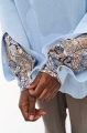 Sweter damski z dekoracyjnymi rękawami Celeste 2 Light Blue / 16250 Zenit