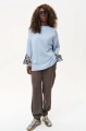 Sweter damski z dekoracyjnymi rękawami Celeste 2 Light Blue / 16250 Zenit