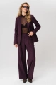 Spodnie garniturowe z zakładką z przodu wide leg Frida Aubergine