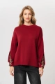 Sweter damski z dekoracyjnymi rękawami Celeste 2 Carmine / Dva 16