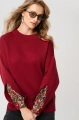 Sweter damski z dekoracyjnymi rękawami Celeste 2 Carmine / Dva 16