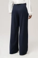 Spodnie garniturowe z zakładkami z przodu wide leg Florencja Dark Navy