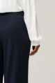 Spodnie garniturowe z zakładkami z przodu wide leg Florencja Dark Navy