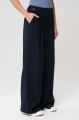 Spodnie garniturowe z zakładką z przodu wide leg Frida Dark Navy