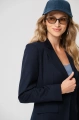 Taliowana marynarka w komplecie do spodni Marietta Dark Navy