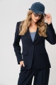 Taliowana marynarka w komplecie do spodni Marietta Dark Navy
