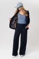 Taliowana marynarka w komplecie do spodni Marietta Dark Navy