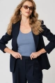 Spodnie garniturowe z zakładką z przodu wide leg Frida Dark Navy