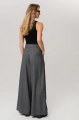 Spodnie palazzo z tkaniny garniturowej Vida Dark Gray