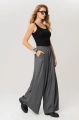 Spodnie palazzo z tkaniny garniturowej Vida Dark Gray