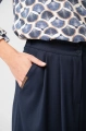 Spodnie palazzo z tkaniny garniturowej Vida Dark Navy
