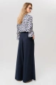 Spodnie palazzo z tkaniny garniturowej Vida Dark Navy