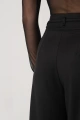 Eleganckie spodnie z karczkiem i wiązaniem Amanda Black