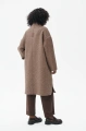 Minimalistyczna, długa kurtka damska z wełną Missy Dark Beige