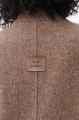 Minimalistyczna, długa kurtka damska z wełną Missy Dark Beige