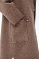 Minimalistyczna, długa kurtka damska z wełną Missy Dark Beige
