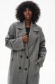 Dwurzędowy wełniany płaszcz damski Passion Dark Gray