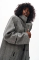 Dwurzędowy wełniany płaszcz damski Passion Dark Gray