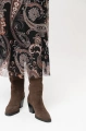 Sukienka midi z wzorem paisley i transparentnymi rękawami Flores Black
