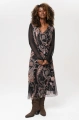 Sukienka midi z wzorem paisley i transparentnymi rękawami Flores Black
