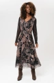 Sukienka midi z wzorem paisley i transparentnymi rękawami Flores Black
