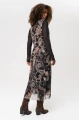 Sukienka midi z wzorem paisley i transparentnymi rękawami Flores Black