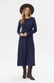Dzianinowa sukienka midi z wiązaniem Tess Dark Navy