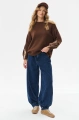 Sweter damski z dekoracyjnymi rękawami Celeste 2 Dark Brown