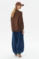 Sweter damski z dekoracyjnymi rękawami Celeste 2 Dark Brown