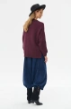 Sweter damski z dekoracyjnymi rękawami Celeste 2 Aubergine / Dpa 207
