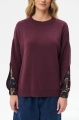Sweter damski z dekoracyjnymi rękawami Celeste 2 Aubergine / Dpa 207