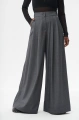 Spodnie palazzo z tkaniny garniturowej Vida Dark Gray