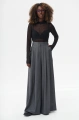 Spodnie palazzo z tkaniny garniturowej Vida Dark Gray