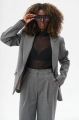Spodnie garniturowe w prążki Sonia Dark Gray