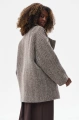 Dwurzędowy płaszcz damski oversize w jodełkę z wełną Sanna Brown