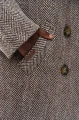 Dwurzędowy płaszcz damski oversize w jodełkę z wełną Sanna Brown