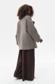 Dwurzędowy płaszcz damski oversize w jodełkę z wełną Sanna Brown