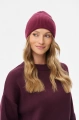 Czapka damska typu beanie z klasycznym prążkowanym splotem Galya Wine