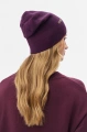 Dzianinowa czapka damska beanie Łapka Aubergine