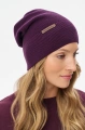 Dzianinowa czapka damska beanie Łapka Aubergine