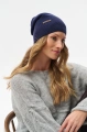 Dzianinowa czapka damska beanie Łapka Dark Navy