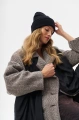 Prążkowana czapka damska typu beanie z wywinięciem Uma Black