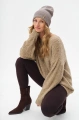 Prążkowana czapka damska typu beanie z wywinięciem Uma Stone