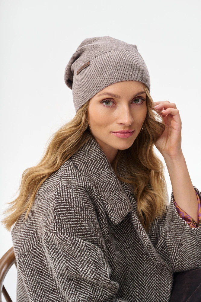 Dzianinowa czapka damska beanie Łapka Stone