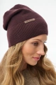 Dzianinowa czapka damska beanie Łapka Dark Brown