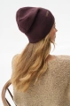 Dzianinowa czapka damska beanie Łapka Dark Brown