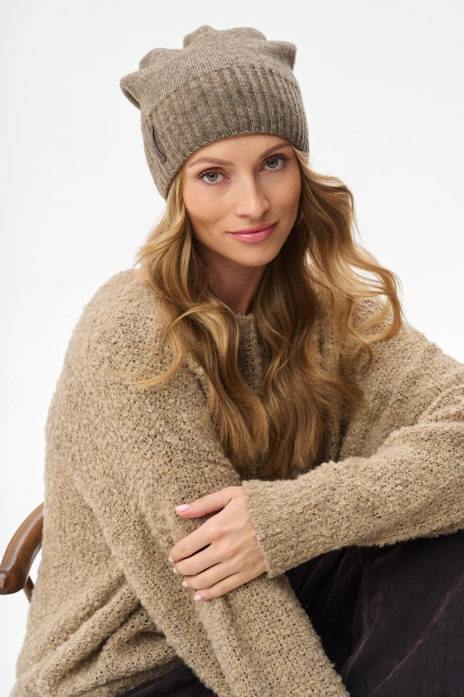 Dzianinowa czapka damska beanie Quanti Stone