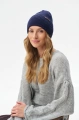 Czapka damska typu beanie z klasycznym prążkowanym splotem Galya Dark Navy