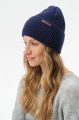 Czapka damska typu beanie z klasycznym prążkowanym splotem Galya Dark Navy